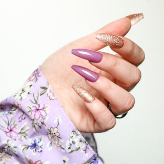 Berry Glam Long Coffin Press on Nails